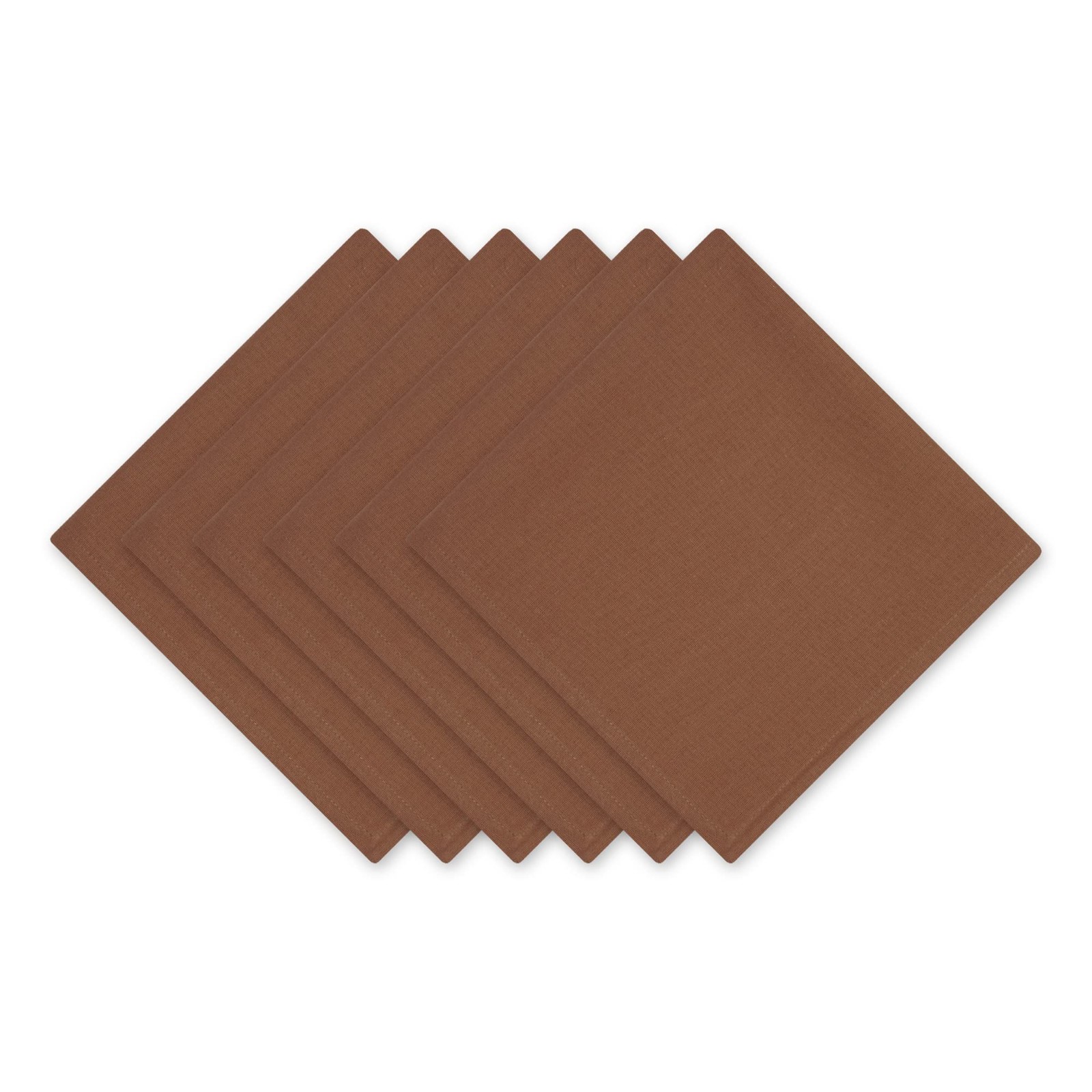 DII Solid Napkin Set Collection, 20×20, Leather Brown, 6 Piece