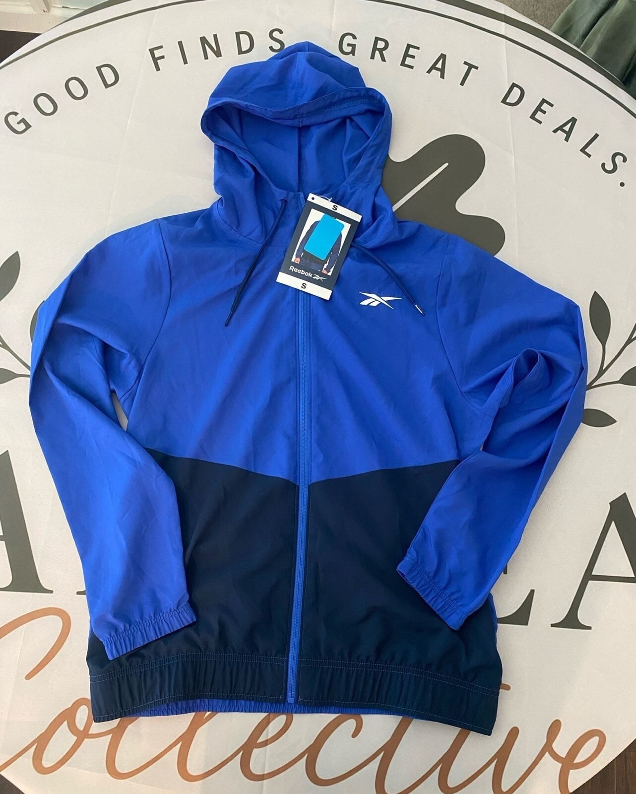 NWT Reebok Men’s Full Zip Drawcord Adjustable