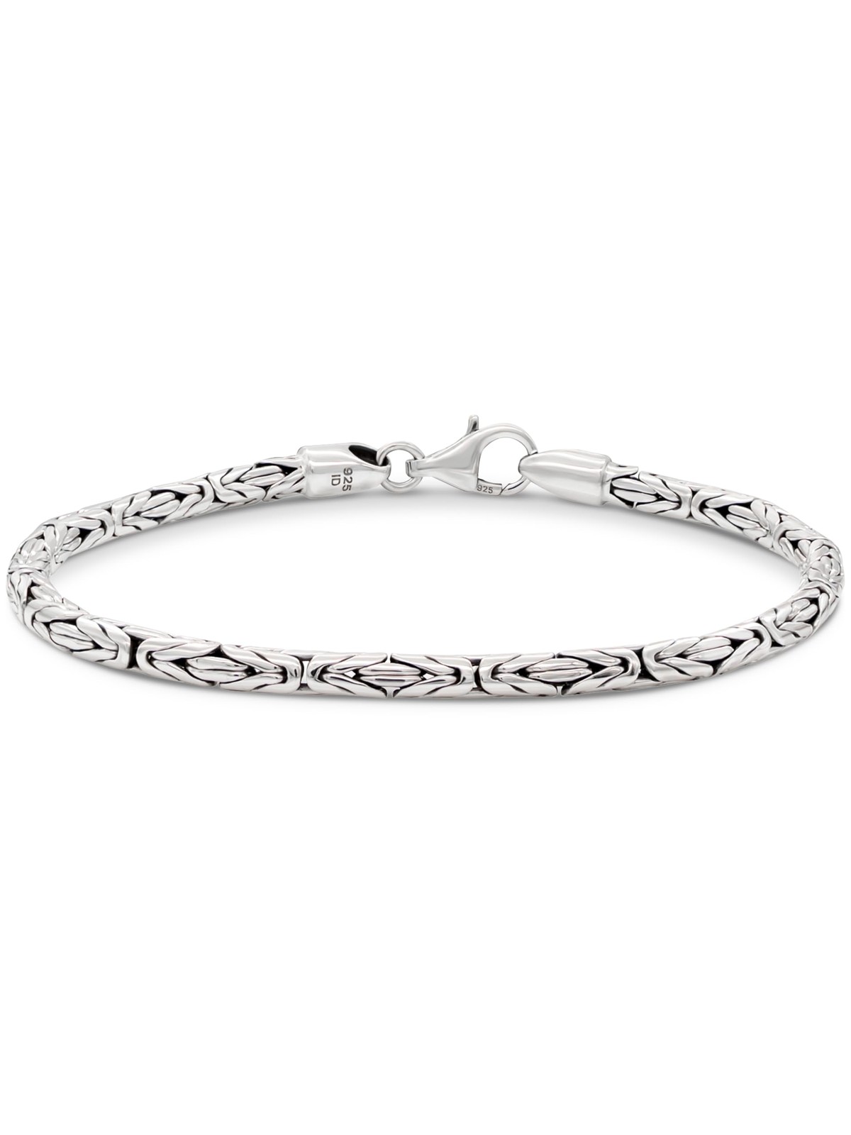 Sterling Silver 925 Byzantine 2.5mm DEVATA Bali Bracelet Size 7.5 Unisex