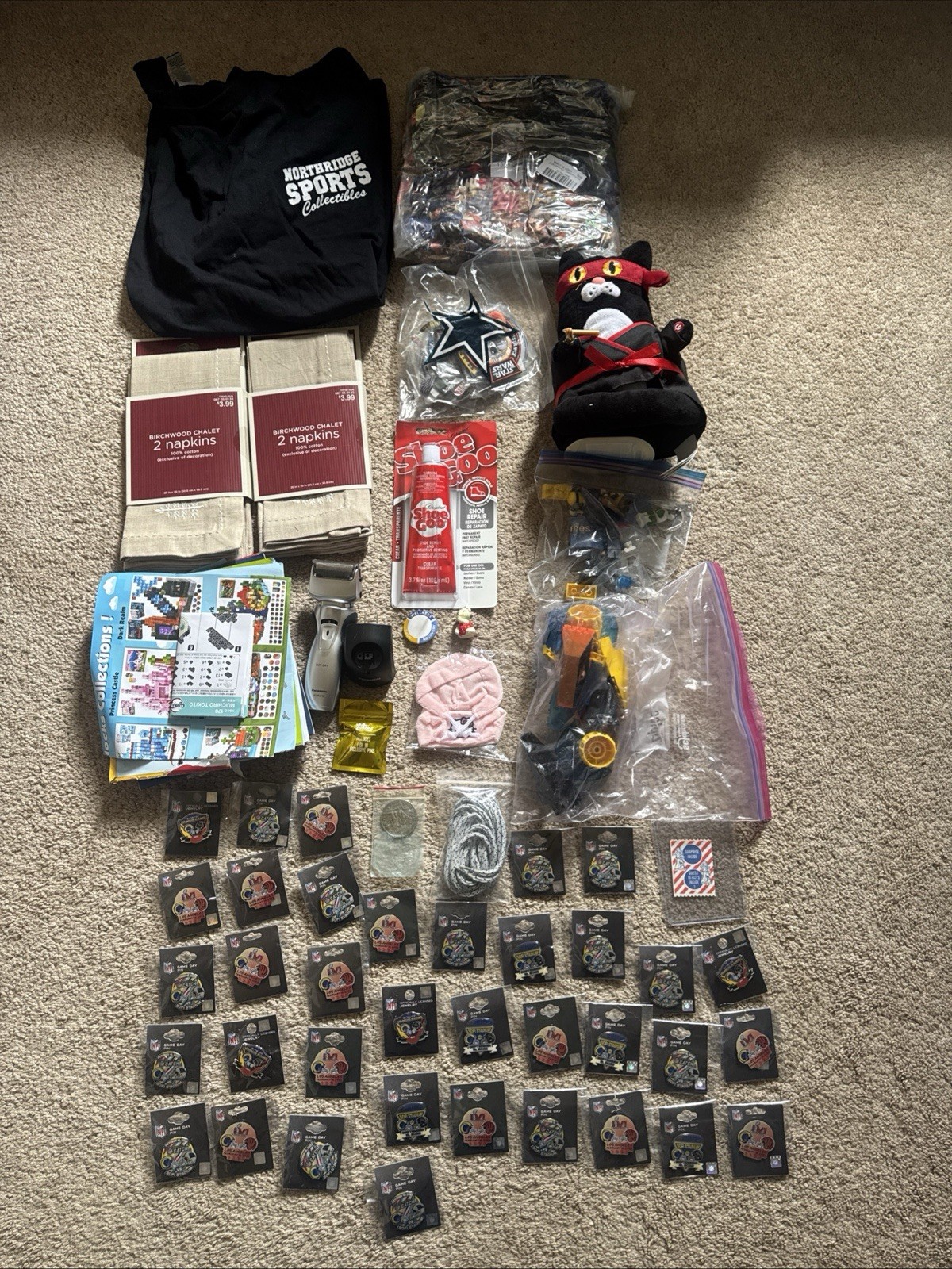 50 item Junk Drawer lot collection Dragonball Napkins plush shaver coin pin