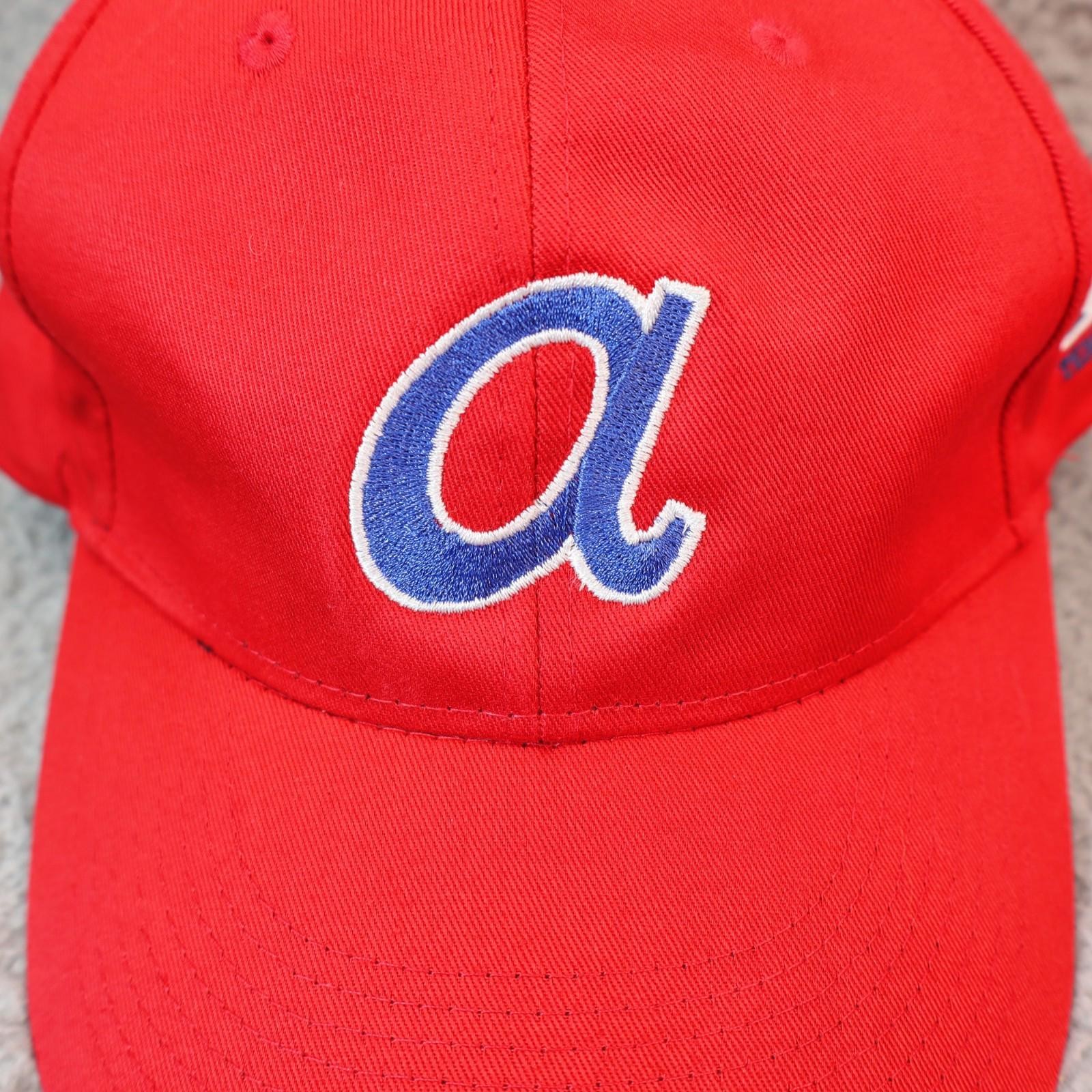 Atlanta Braves Hat Cap Strap Back Red MLB Script A