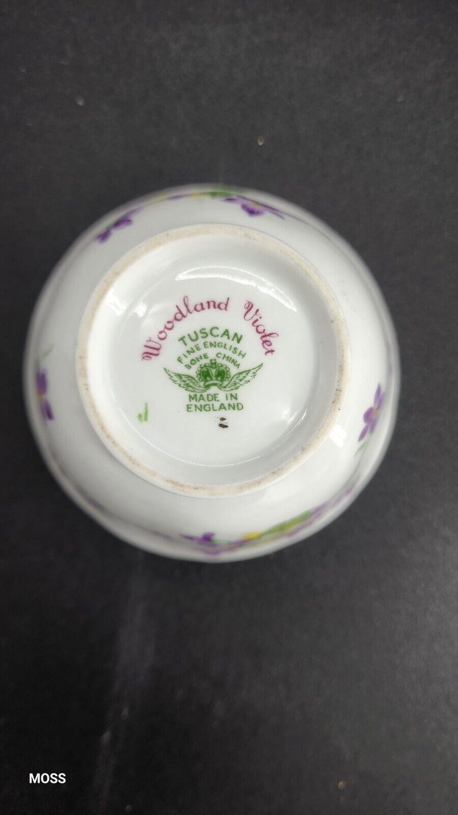 Woodland Violet Tuscan Fine English Bone Sugar Bowl Gold Trim
