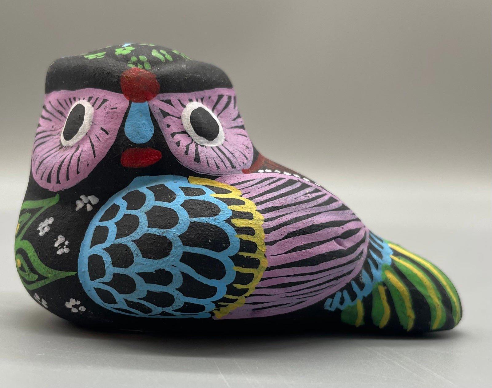 Colorful Hand-Painted Owl Decorative Figurine Made in Mexico