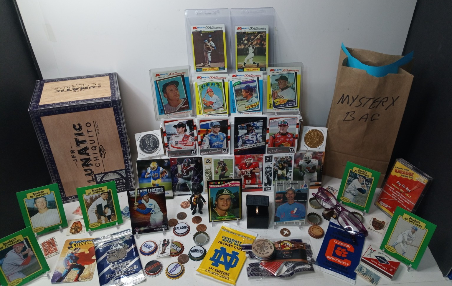Cigar Box of NOT Junk Drawer Collectibles, Mickey Mantle, Misc, #C2