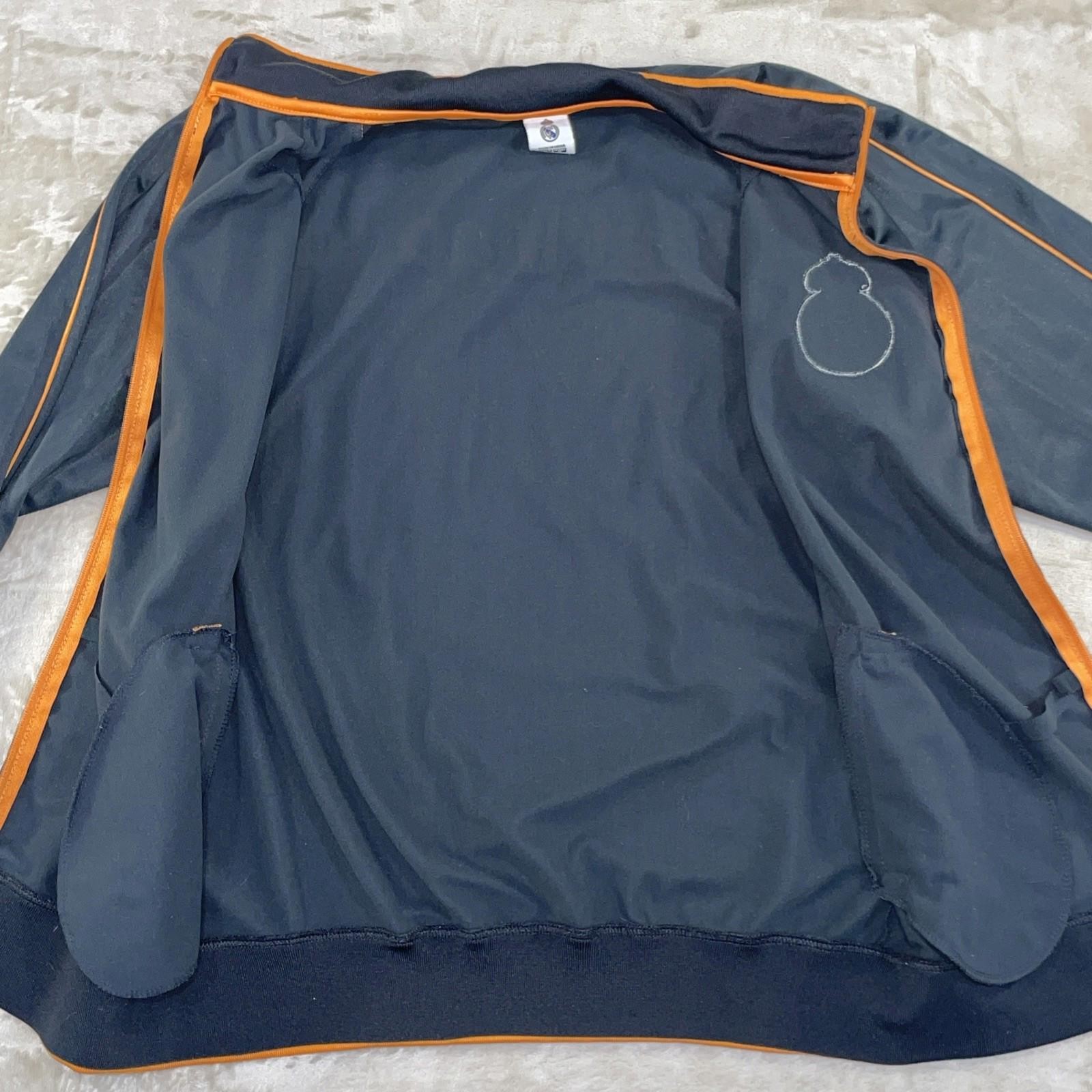 Real Madrid Track Jacket Top Black & Orange Men’s Size Large Excellent Cond.