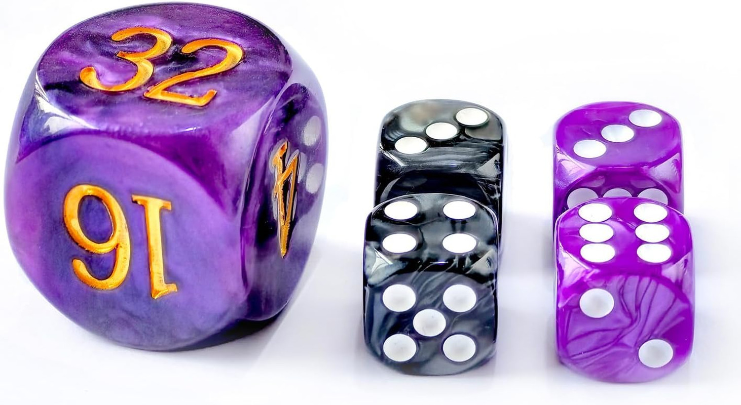 5pcs Set 30MM Backgammon Pearl Dice Set – 30MM (1 3/16″) Large Backgammon Doubli