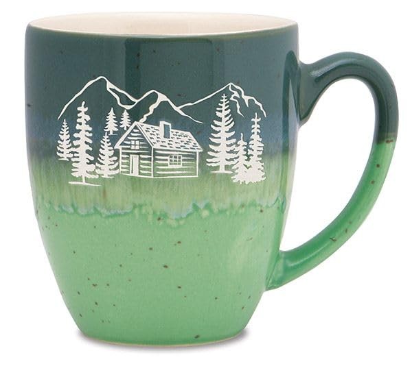 Cape Shore Freeport Etched Stoneware 18oz Mug, Multiple Styles Available (Cabin)