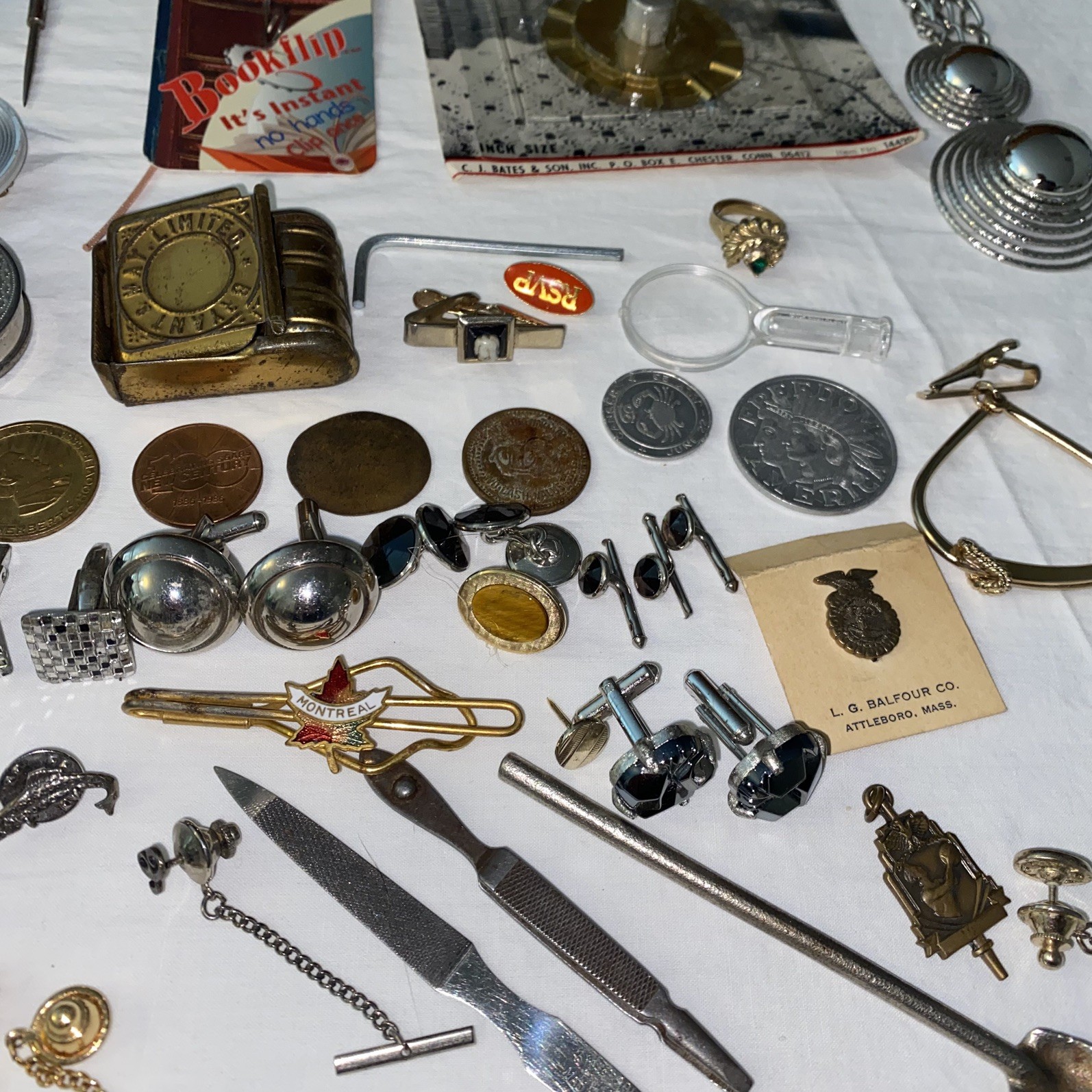 Beautiful Vintage Junk Drawer mixed Lot Watches Medals Pins Jewelry etc!