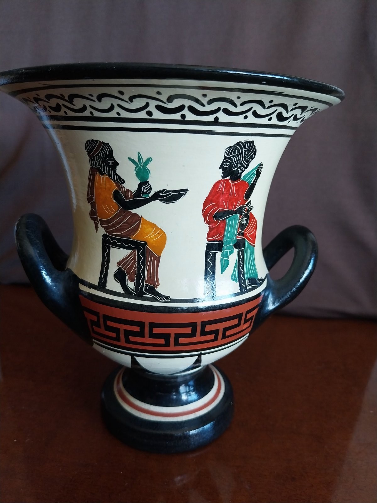 Handmade Greek Amphora Vases, Archaic Period Figures, Zeus, Hera, Aphrodite