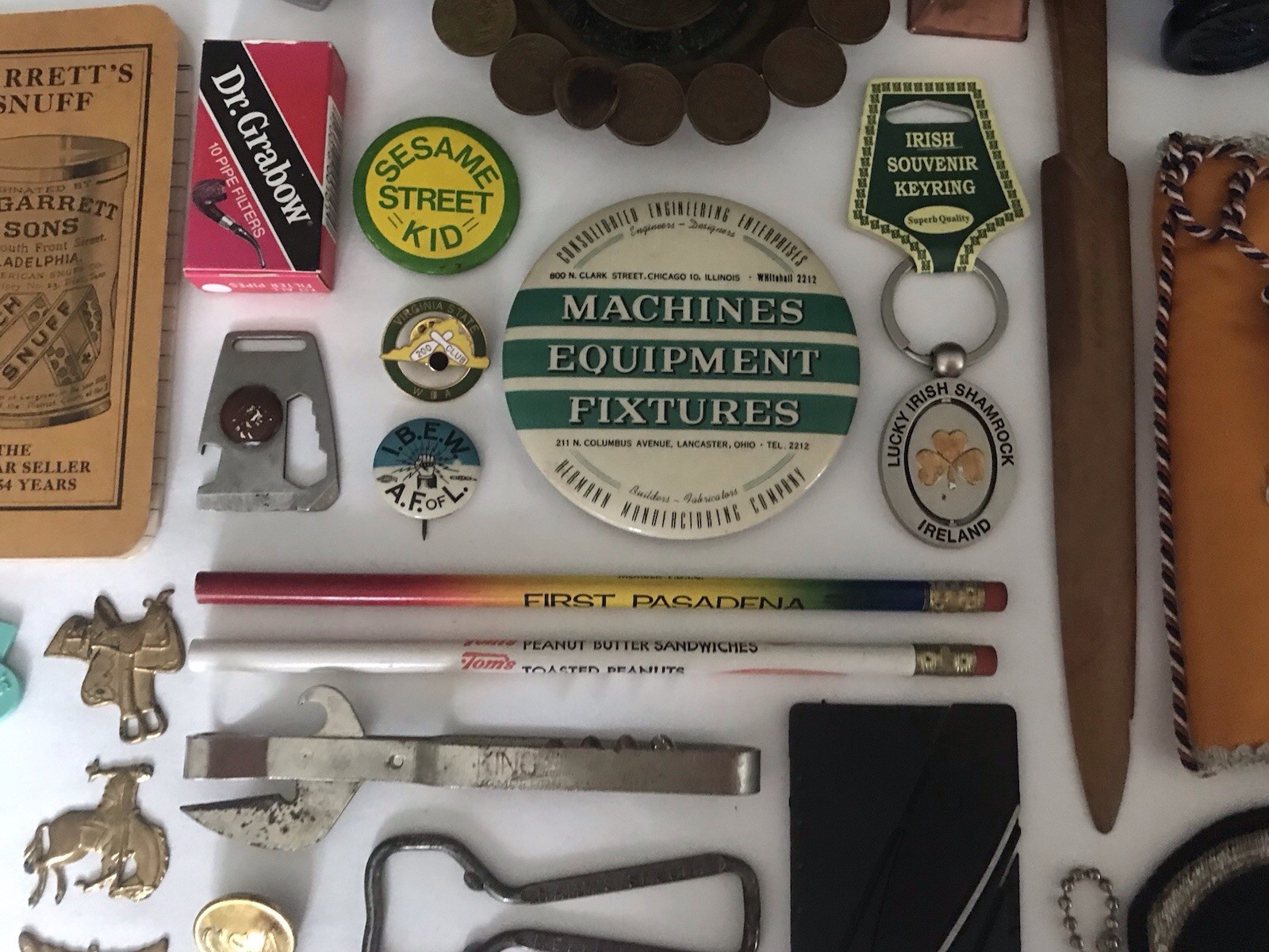 VTG Junk Drawer Estate Lot ~ Military/Avon/Knives/Scout/Seagrams/Zippo/Cigar 55+