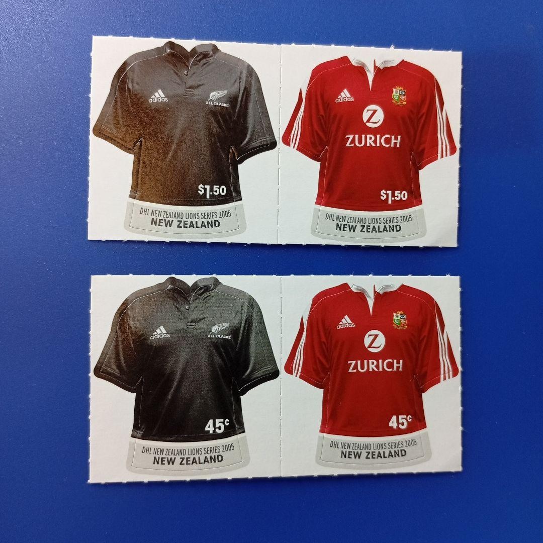 Foreign Stamp New Zealand 2005 Rugby Uniform Sticker Type 4 Types