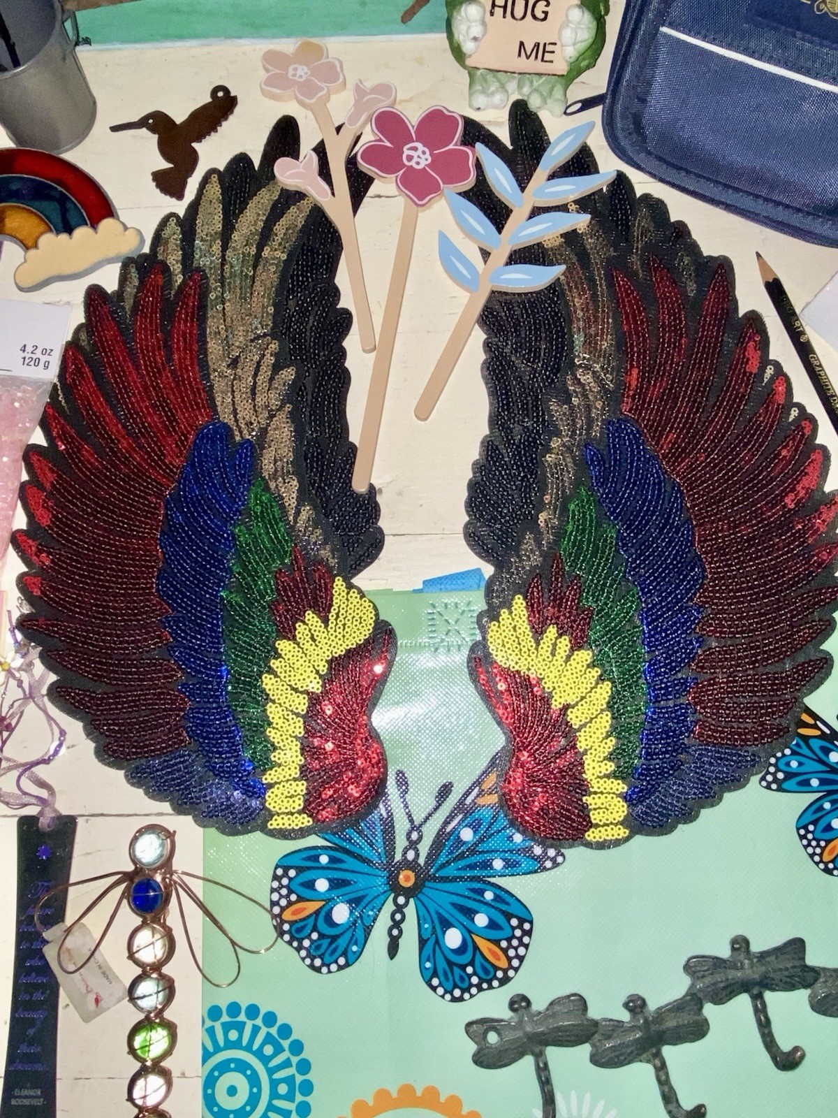 8.8 lb Women Butterfly Art Fun Colorful Trinkets Collectibles Junk Drawer Lot