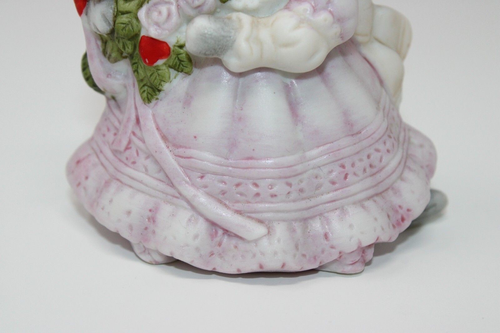 Vintage Schmid Kitty Cucumber Figurine Priscilla 1985 Cat Rose Hat Porcelain
