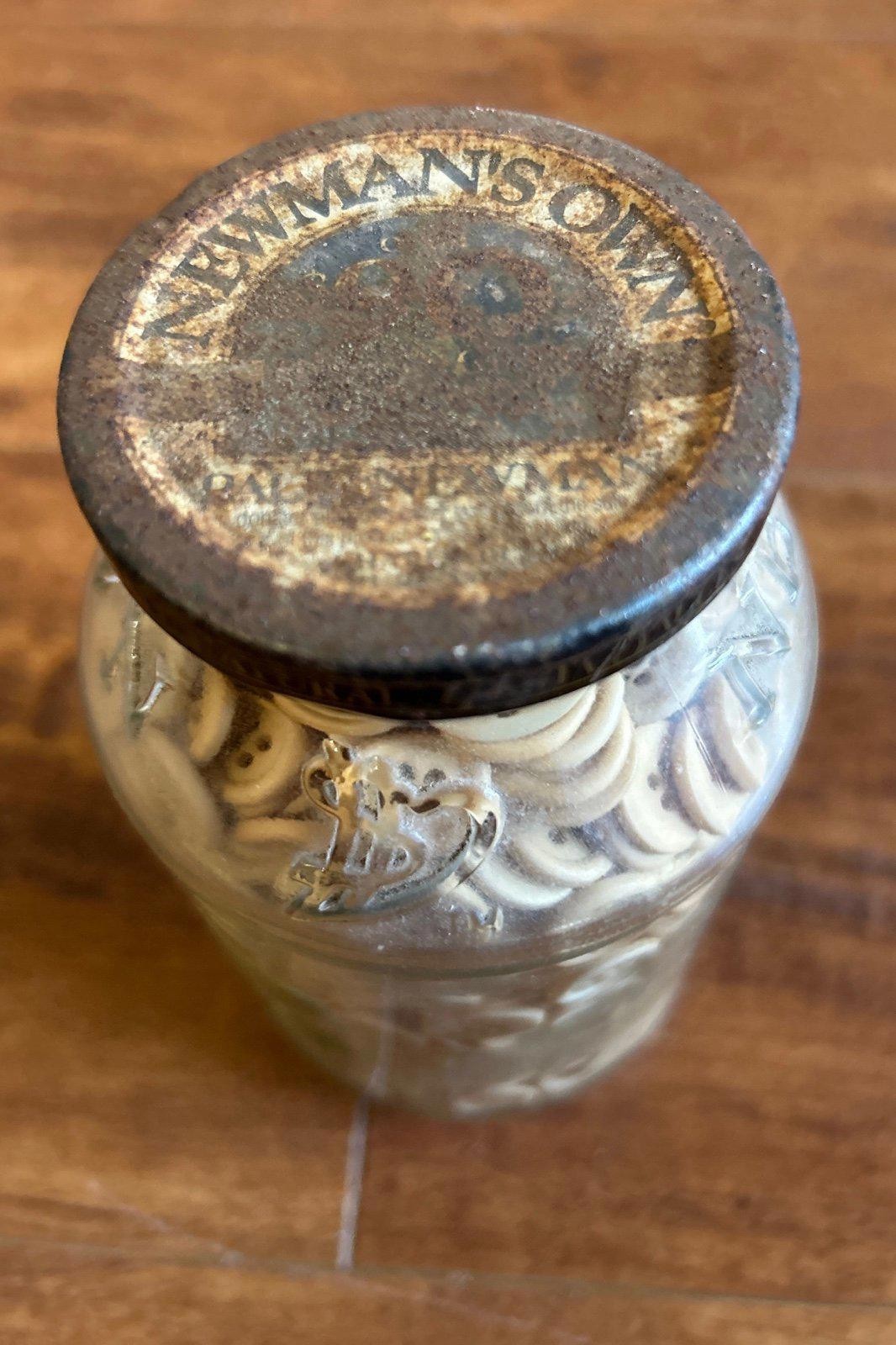Vintage Jar Filled with Antique & Vintage Beige Buttons