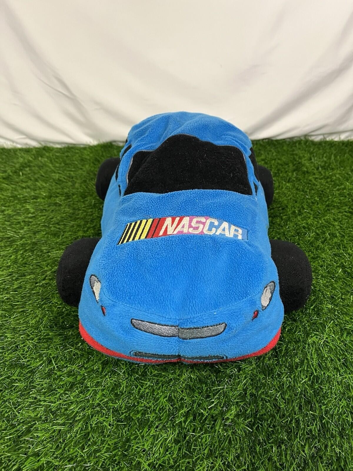 Rare Y2K NASCAR Martin Truex Junior Plush Car Pillow 56 Blue Green 19″ Dan River