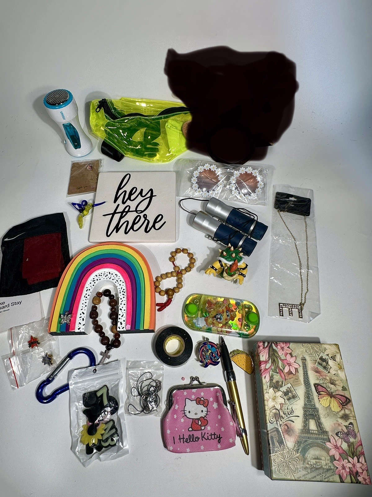 🔥 Mixed Junk Drawer Lot – Pokémon Lucario Pin, Bowser Figure, Nike Gear & More