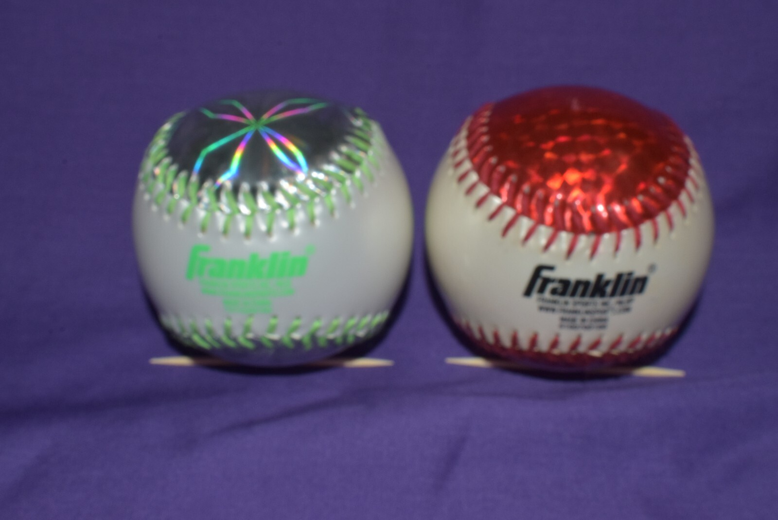 Franklin Soft Strike Chrome MLB LOTS OF 2 #23339 Hollow Rubber Core 9in 4oz