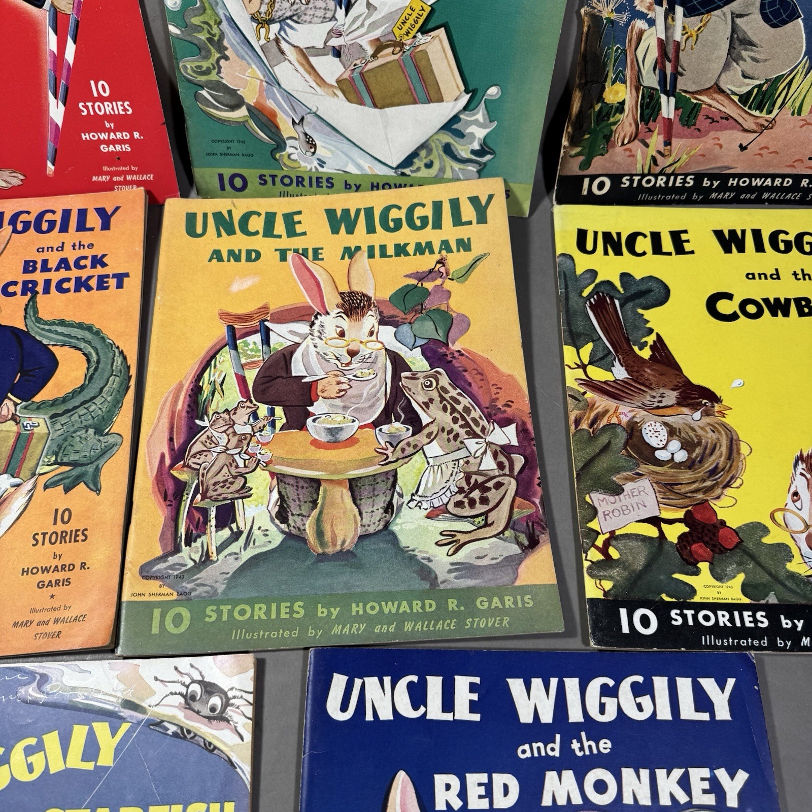 Uncle Wiggily Softcover Children Books by Howard Garis 1943 Lot of 8