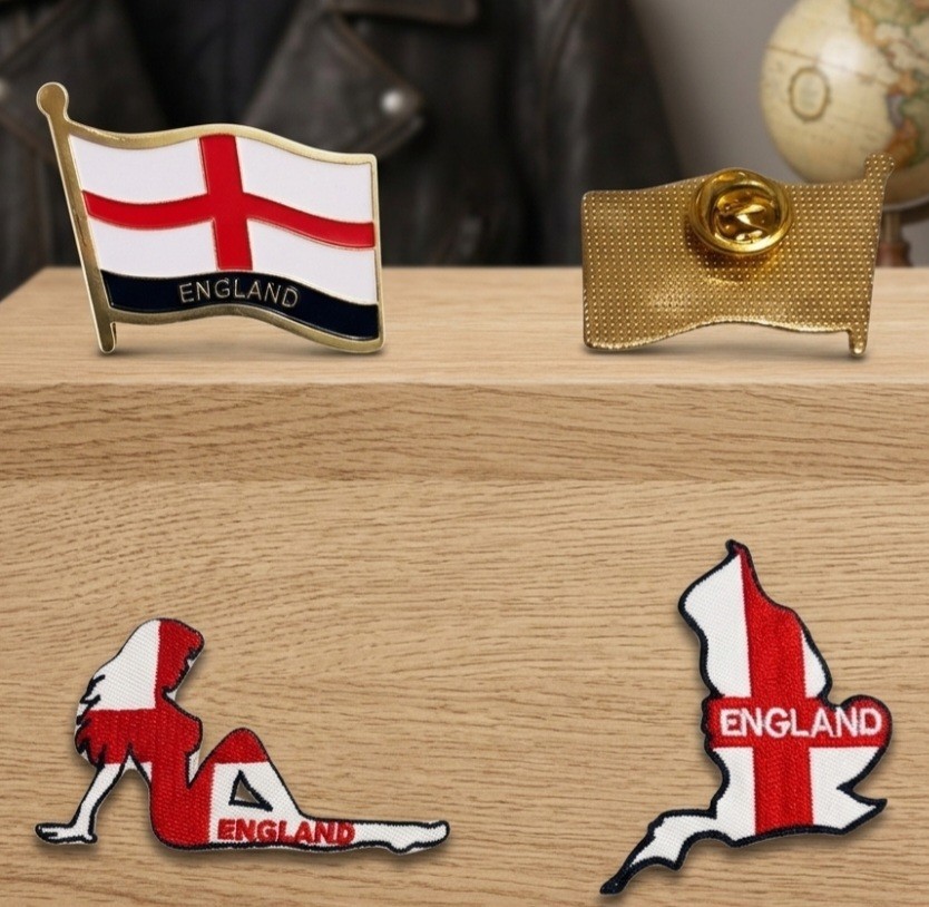 Heritage England Collection: Exclusive Metal Enamel Pin & Embroidered Patch Set.