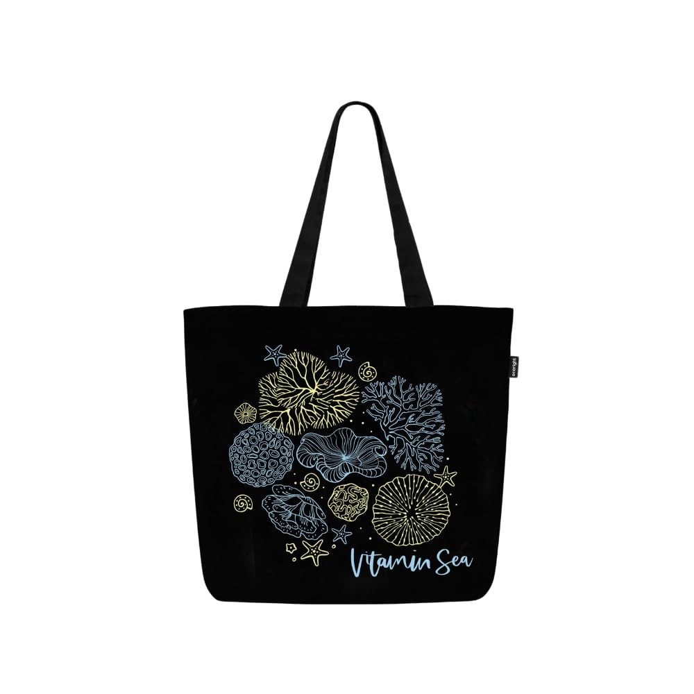 Ecoright Zipper Canvas Tote Bag for Women, Large Work/Beach/Yoga Bag with Pocket