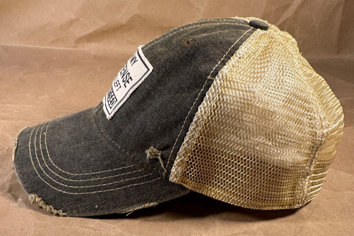Vntg Life “In My Defense I Was Left Unsuperv” Distressed Baseball Cap Unisex NEW