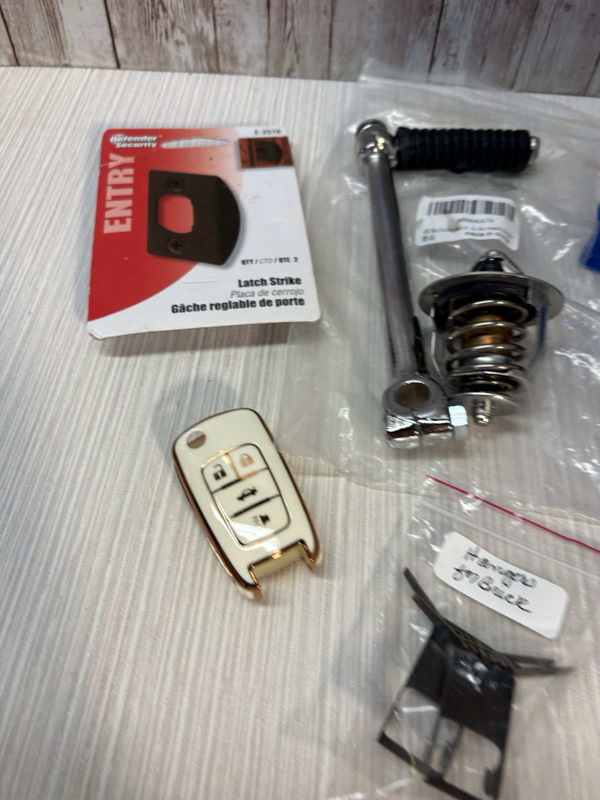 Garage & Misc Junk Drawer Lot New & Used Car Thermostat, Dirt Bike kick start +