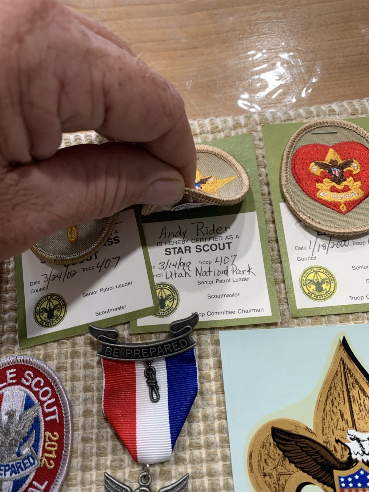 Junk Drawer BSA Complete Eagle Scout All Ranks Cards Sash/Merit Badges And More